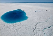 Meltwater lake and streams on the Greenland Ice 