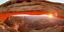 Mesa Arch Sunrise CanyonLands NP Utah  I posted this earlier but got taken down because there were people in the pic so cropped and reposted it