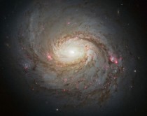 Messier  shows off its red-tinted star-forming regions 