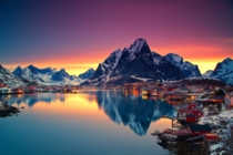 Midnight sun in Lofoten Norway  by Christian Bothner