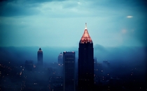 Midtown Atlanta surrounded by fog 