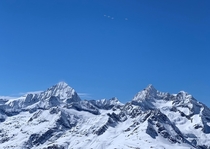 Military flyover Zermatt Switzerland 