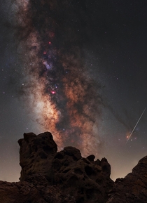 Milky Way amp Perseids at the Ghost Faces of Roque Las Cuevos  Tenerife Spain  