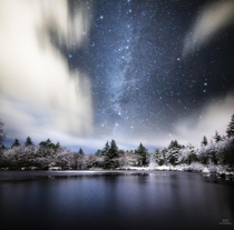 Milky Way in a winter wonderland Tversted forest in Northern Denmark  rmerzlyakov