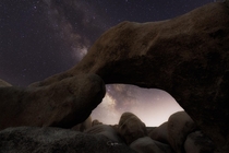 Milky Way over light pollution at Joshua Tree National Park 