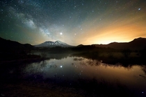 Milky Way over Mt St Helens Washington 