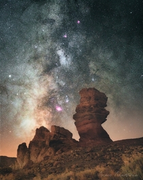 Milky Way over Roque Cinchado Teide Tenerife Canary Islands xpx 