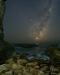 Milky Way rising over Avoca NSW Australia  x