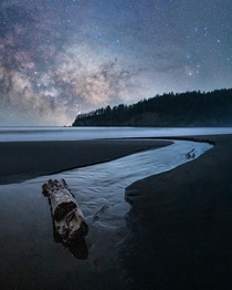 Milky Way Rising over the Pacific Ocean in Olympic National Park WA 