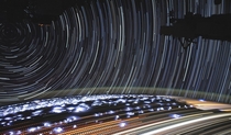 -minute timelapse made of  photos taken by Christina Koch from the ISS July  Most of the horizontal streaks are cities except for the amber dotted lines which are fires in Angola and Congo The circular lines are stars I guess the bright blue bursts are li