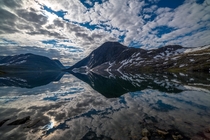 Mirror lake Djupvasshytta Norway 