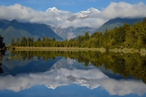 Mirror Lake fka Lake Matheson in Fox Glacier New Zealand  OC