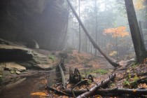 Misty Autumn Hike in the Hocking Hills of Ohio 