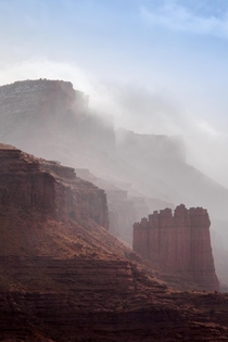 Moab UT as the fog lifts 
