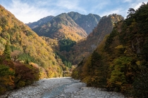 Momiji season Kurobe Gorge Japan 