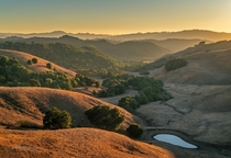 Mondays beautiful sunset in the hills of the San Francisco Bay Area California 