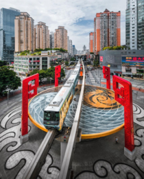 Monorail Chongqing China  Credit to nickkuratnik