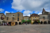 Monpazier France is a th-century bastide town begun in  founded and built by King Edward I of England 