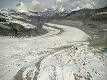 Monte Rosa Glacier with the Matterhorn Behind Zermatt Switzerland 