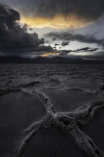Moody sunset from Badwater Death Valley National Park 