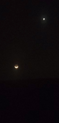 Moon and Venus Caddo Parish Louisiana