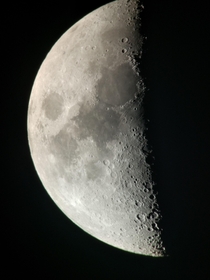 Moon captured with mobile phone through telescope at  days of astronomy annual meetings in Daruvar Croatia 