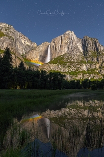 Moonbow Reflection Yosemite National Park California 