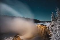 Moonlit falls on a cold December night Alexandra Falls NT  IG  Wilsonimages