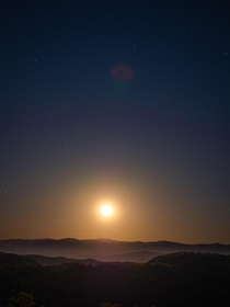 Moonrise over The Great Smoky Mountains Tennessee 