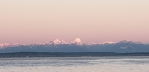Moonset over the Olympic Mountains 