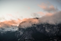 Morning clouds unveiling The Chief  Squamish BC  OC   NateDeBoerPhotography