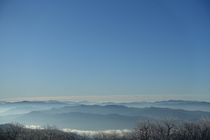 Morning fog over the Smokey Mountains NC 