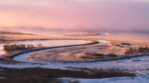 Morning light and fog near Crooked Lake Saskatchewan 