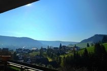 Morning view from our balcony in Baiersbronn Germany its like living in heaven seriously