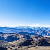 Mount Everest seen from a distance in Tibet 