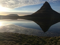 Mount Kirkjufell in Grundarfjrur Iceland on an unusually calm day 