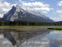 Mount Rundle and its reflection Banff Canada 