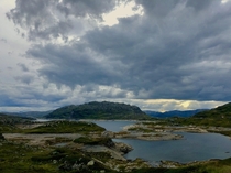 Mountain lake Haukelifjell Telemark Norway 