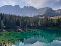 Mountain lake in the Dolomites Italy 