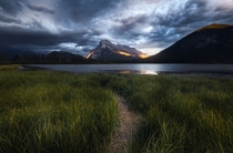 Mt Rundle is receiving lots of love Heres a storm approaching a few months ago Vermillion Lakes Alberta