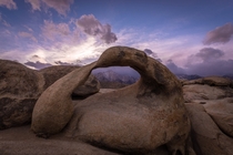 Mt Whitney as seen through Mobius Arch in the Alabama Hills CA 