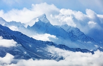 MtKun decorated by clouds Suru-Zanskar Valley Indian Himalayas 
