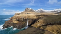 Mulafossur Waterfall Faroe Islands 