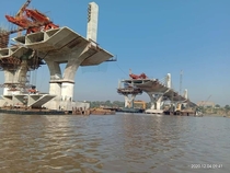 Mumbai-Delhi Express Highway Bridge being built over Narmada RiverGujaratIndiaConstruction started in  with completion by 