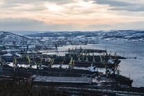 Murmansk seaport is one of the largest ports in Russia that remains ice-free year-round due to the warm North Atlantic Current and is important fishing shipping and military destination Murmansk is the largest city inside the Arctic Circle