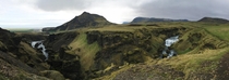 My favorite panorama from my trip to Iceland Above Skgafoss 