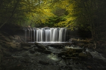 My first post on reddit Oneida falls set like a stage with a perfect spotlight Ricketts Glen 