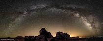 My first successful panorama of the Milky Way Thought you guys would enjoy it x
