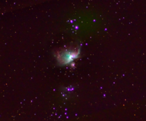 My First Take at the Orion Nebula M by stacking   sec pictures taken with a DSLR  mm lens no telescope