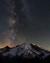 My first time taking photos of the Milky Way in about  years There were well over  people at Mt Rainier when we drove up It was so incredible seeing the stars and Neowise this morning I hope you all get a chance to see it 